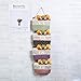 Alishare 4 Pockets Linen Cotton Fabric Pouch Wall Door Closet Hanging Storage Organizer Bag Multi-Functional Living Room Bedroom Bathroom Saver Bag