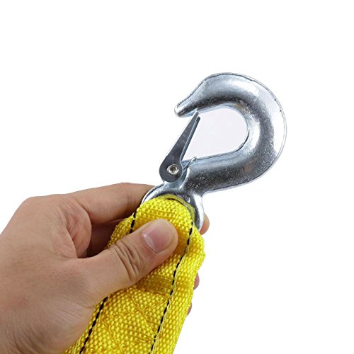 POWLAB 13ft/4m 5 Ton Heavy Duty Self-Rescue Car Tow Rope Strap Belt Polyester Strong Hook Towing Cable Trailer For ATV UTV Truck Boat