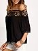 Genluna Women's Tops Lace Floral Strapless Loose Blouse XX-Large Black