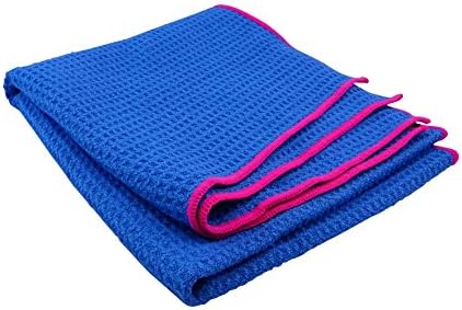 WOD Towel: The Ultimate Towel - For home use, Crossfit, the gym and yoga. Waffle Blue/Pink