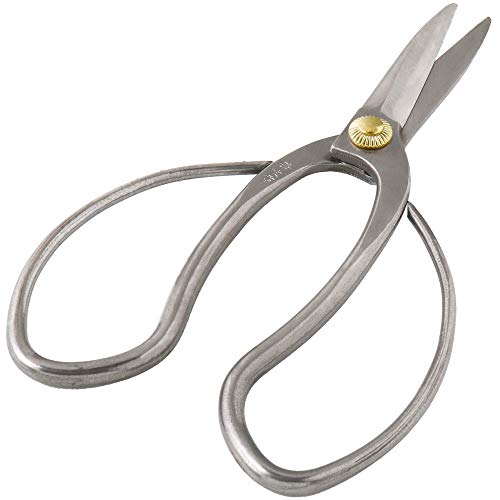 Hanafubuki Professional Bonsai Scissors Stainless Steel with Shinogi, Made in Japan 7inch(180mm), Japanese Bonsai Garden Tools, Hasami Pruning Shears - Traditional Stainless Steel