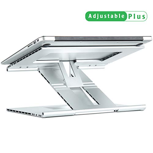 Portable Foldable Adjustable Aluminum Laptop Stand, Ventilated Cooling Notebook Computer Tablet PC Stand, Multi-angle and height Elevate for desk bed sofa Compatible with MacBook Air/Pro,IPAD 9-17inch
