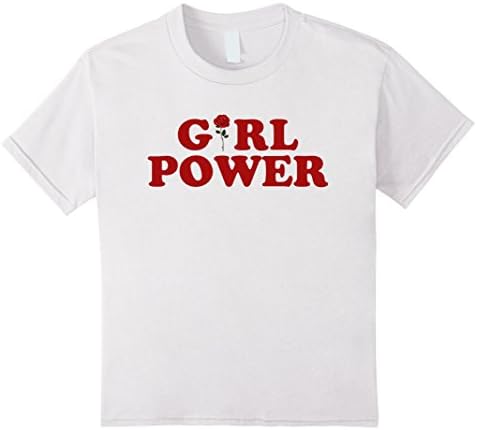 Kids Girl Power T-Shirt Girl Power Rose T-Shirt Women shirt 12 White