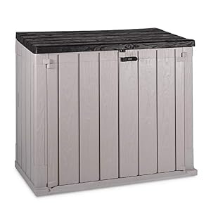 Toomax Storaway 842L Outdoor Plastic Storage Shed Box – Grey and Black – 130 x 75 x 110 cm
