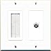 RiteAV Mesh Brush Coax Cable TV Wall Plate Dual 2 Gang Decorative White