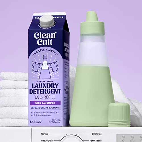 Cleancult Laundry Detergent Dispenser (20oz, 1 Pack) Refillable Glass