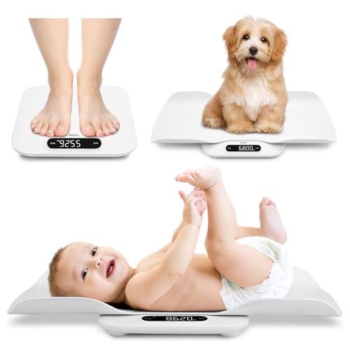 BAGAIL Babywaage mit Abnehmbarem Tablett, Automatisch Rotierenden Messwerten, Tara, Automatischer Sperre und Vergleich, Universelle Digitale Waage für