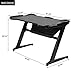GTRACING Gaming Desk Racing Computer Table with LED Light PC Stand Ergonomic Durable Z-Shaped E-Sports Desk Home Office Workstation GTZ01 Black