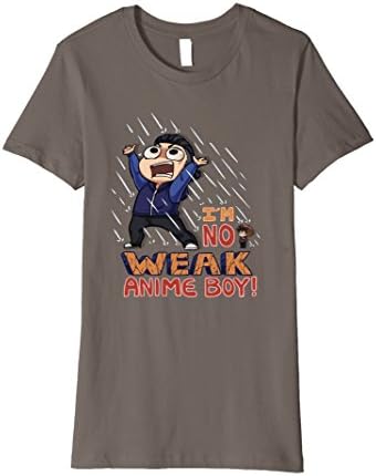 Womens Mondo Mango T-Shirt I'm No Weak Anime Boy XL Asphalt