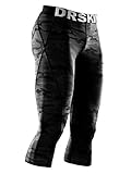 DRSKIN 1~3 Pack Men's 3/4 Compression Tight Pants Base Under Layer Running Shorts Cool Dry (Packs of 1, 2, or 3 Deals)