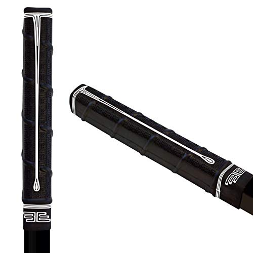 Buttendz TWIRL88 Hockey Stick Reusable Rubber Shaft Grip (Black with White Drip)