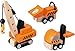 PlanToys 3 Piece Road Construction Vehicle Set (6087) | Sustainably Made from Rubberwood and Non-Toxic Paints and Dyes