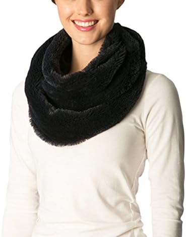 Apparelism Women's Warm Winter Soft Faux Fur Loop Infinity Neck Warmer Scarf(7212-Navy)