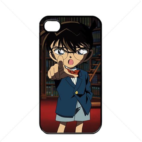 Detective Conan Manga Anime Comic Apple iPhone 4 / 4s TPU Soft Black or White case (Black)