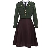 Fortunehouse Women's Officer Uniform Agent Peggy Carter Dress Cosplay Costume Uniform Suit