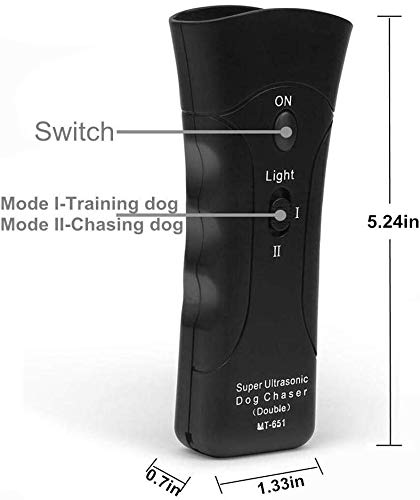 LAKA Ultrasonic Dog Repeller,Dog Bark Control Device,Anti Barking Deterrents Silencer Stop Barking Bark, Electronic Dog Trainner with LED Flashlight (1)