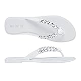 Women's Vegan Jeweled Adorn Flat Jelly Sandals