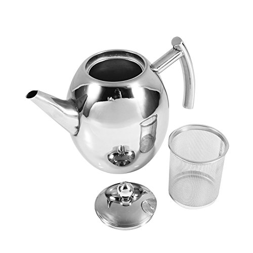 Zunate Teekanne kaffeekanne mit Filter,Edelstahl Teebereiter Kaffeekanne Teekanne mit Siebeinsatz,Dauerhafter,groÃer Kapazität,1L / 1.5L (1L) – Bild 7