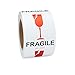 Saurus Brands Broken Wine Fragile International Shipping Labels, 3" x 4", 500 Per Roll