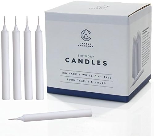 Box of 100 Spell Ritual / Chime Candles White - 4 Inch by Candle Charisma