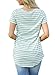LOSRLY Women Floral Printed Tops Striped Blouse Short Sleeve T Shirt with Pocket-Floral Light Blue L 12 14