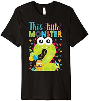 This Little Monster Is 2 Year Old Birthday &amp; Halloween Shirt