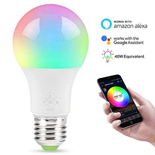 WiFi Smart LED MultiColor Light Bulb Compatible with Alexa, Echo, Google Home and IFTTT [No Hub