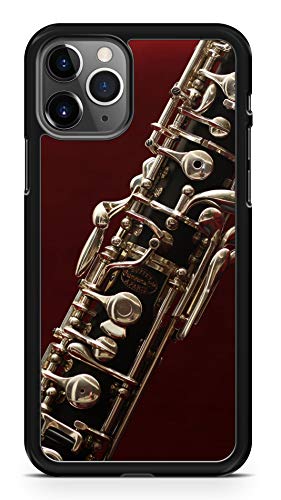 iPhone 11 Case Fits iPhone 11 Oboe Double Reed Woodwind Musical Instruments 20662 Black Rubber by TYD Designs - Thumbnail 2