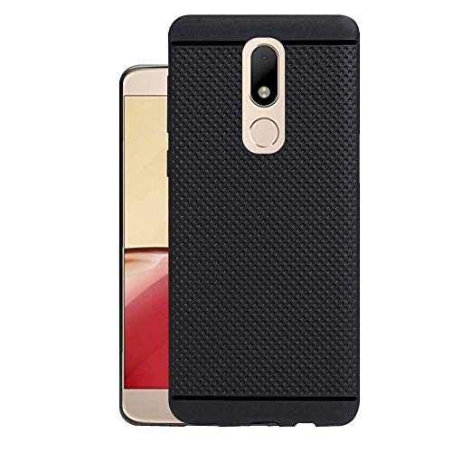 Hello Zone Exclusive Dotted Matte Finish Soft Rubberised Back Case Cover for Motorola Moto M - Black