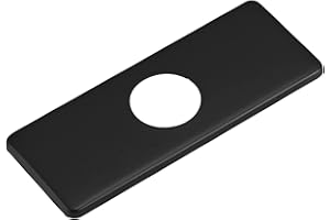 AVXBYR 6" Faucet Sink Hole Cover, Rectangle Faucet Deck Plate Escutcheon for Bathroom or Kitchen Sink Faucet 1 or 3 Hole Mixer Tap, 304 Stainless Steel Faucet Base Plate (Black)