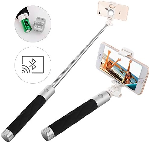 Selfie Stick, Aessdcan Bluetooth Selfie Stick, Mini Selfie Stick Compatible with iPhone Xs/Max/Xr, X, 8/8P, 7/7P, 6/6S, 5/5S, Samsung Galaxy S8, S7, S6, S5, LG G5 and More, Black