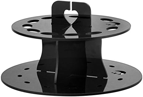 Cosmetic Shelf Tool, QJ 10 pieces Oval Makeup Brush Holder Drying Rack Make Up Organizer (Black)