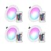 Esbaybulbs Led Recessed Ceiling Lights 4 inch - 5 inch 10W Colour Changing Dimmable RGB Downlights Colorful Round Panel Spotlight with Remote Control for Bathroom Living Room 4 Pack