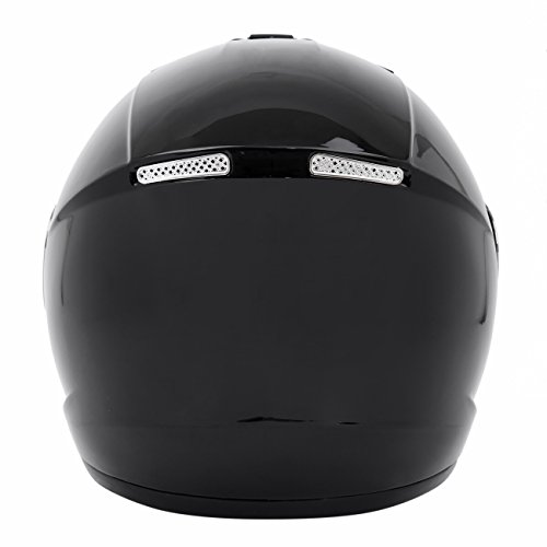 PanelTech DOT Black Mirror Visor Full Face Adult Helmet for Motorcycle Bike (XL)