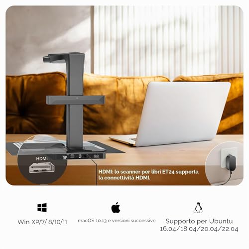 CZUR ET24 Pro 24MP Document Scanner, Professional A3 Scanner with HDMI, OCR 180+ Languages, 320Dpi, Camera for Docs, Windows, MacOS and Linux