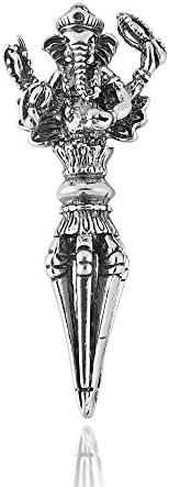 Taraash 925 Sterling Silver Ganesh Vajra Pestle Pendant for Men PD1782A