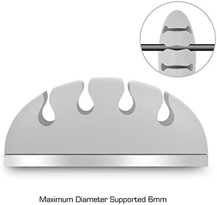 Cable Organizer Haldissim 4 Holes Premium Silicon Desktop Cable Clips Organizer Holder Wire Cord Management System with Aluminum Base for Phone Cable