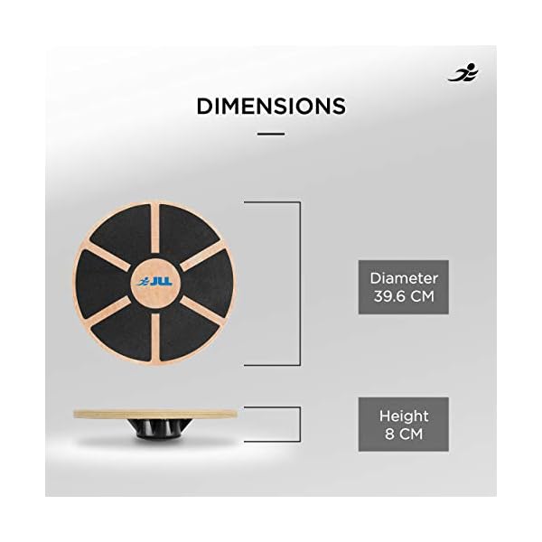 JLL® Wooden Balance Board, ANTI SLIP SURFACE, Exercise Fitness Workout Rehabilitation Training Exercise Wobble Board