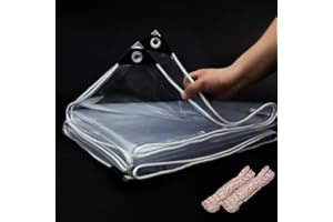 EASTARP 3'x6' 20 Mil Heavy Duty Clear Vinyl PVC Tarp,UV Resistant Glass Tarps Transparent Tarpaulin with Grommets&Reinforced Edges,Suit for Plant Greenhouse Balcony Garden Pet Hutch Roof,Full Size