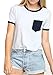Uideazone Women Loose Crop Top Teen Girls Hipster White T-Shirt Cotton,Black,Asia M (US 2)