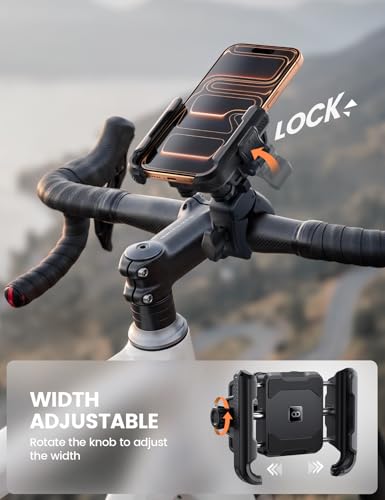 Lamicall Motorcycle Bike Phone Mount - [Upgrade Vibration Dampener] [Camera Friendly] Bike Phone Holder Handlebar Clamp, Bicycle Cell Phone Mount (Black)