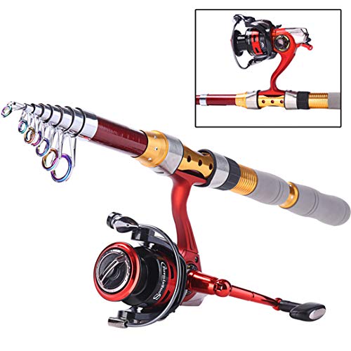 Fishings Telescopic Rod Kit with Spinning Carp Reel Combo Freshwater Saltwater Carbon Rod Reel Tackle