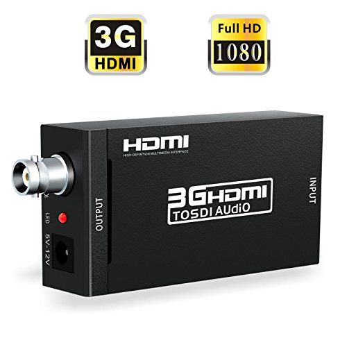 HDMI to SDI, ABLEWE HDMI to SDI Video Converter BNC SDI/HD-SDI/3G-SDI Adapter Support 1080P for Camera Home Theater