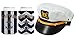 Captain Cap Yacht Hat Funny Beer Coolie Captain and First Mate Chevron Can Coolie Bundle Navy Stripe