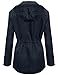 ANGVNS Women's Waterproof Lightweight Rain Jacket Anorak with Detachable Hood,Blue-L