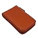 DEEZOMO DKER Genuine Leather Mini Credit Card Case Organizer Compact Wallet with ID Window - Brown