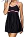 Zando Vintage Colorblock One Piece Swimsuits Tummy Control Swimwear Adjustable Straps Bathing Suit Swimdress for Women Sexy Black Rose Red 2XL (US Size 12-14)