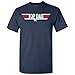 Top Dad - Gun, Papa, Pops, Grandfather - Adult Cotton T-Shirt - X-Large - Navy