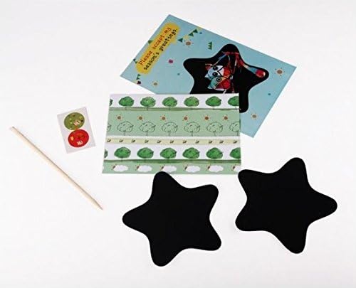 Scratch Off Note Message Card - Christmas, Birthday Flower Greeting Card (Star)