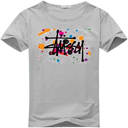 Stussy Logo For Men's Printed Short Sleeve Tee Tshirt Medium Gray